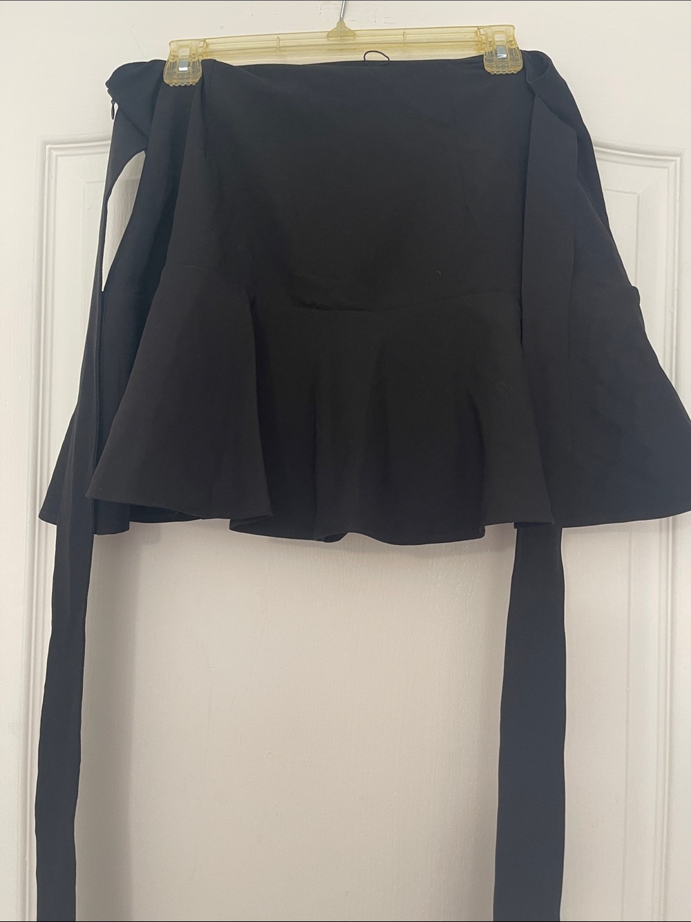 Zara Black Ruffle Tie-Waist Mini Skirt - Picture 3 of 4